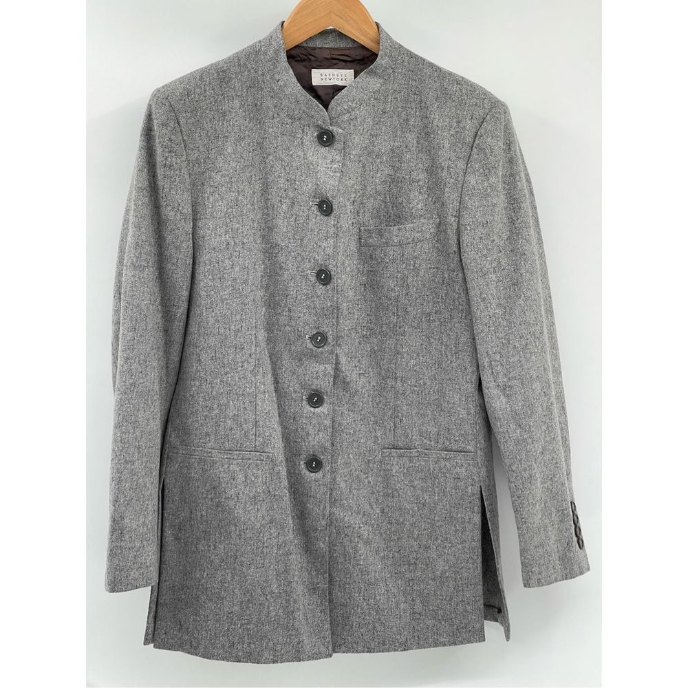 Barney's New York Jacket Suit Women Size 8 Gray Wool